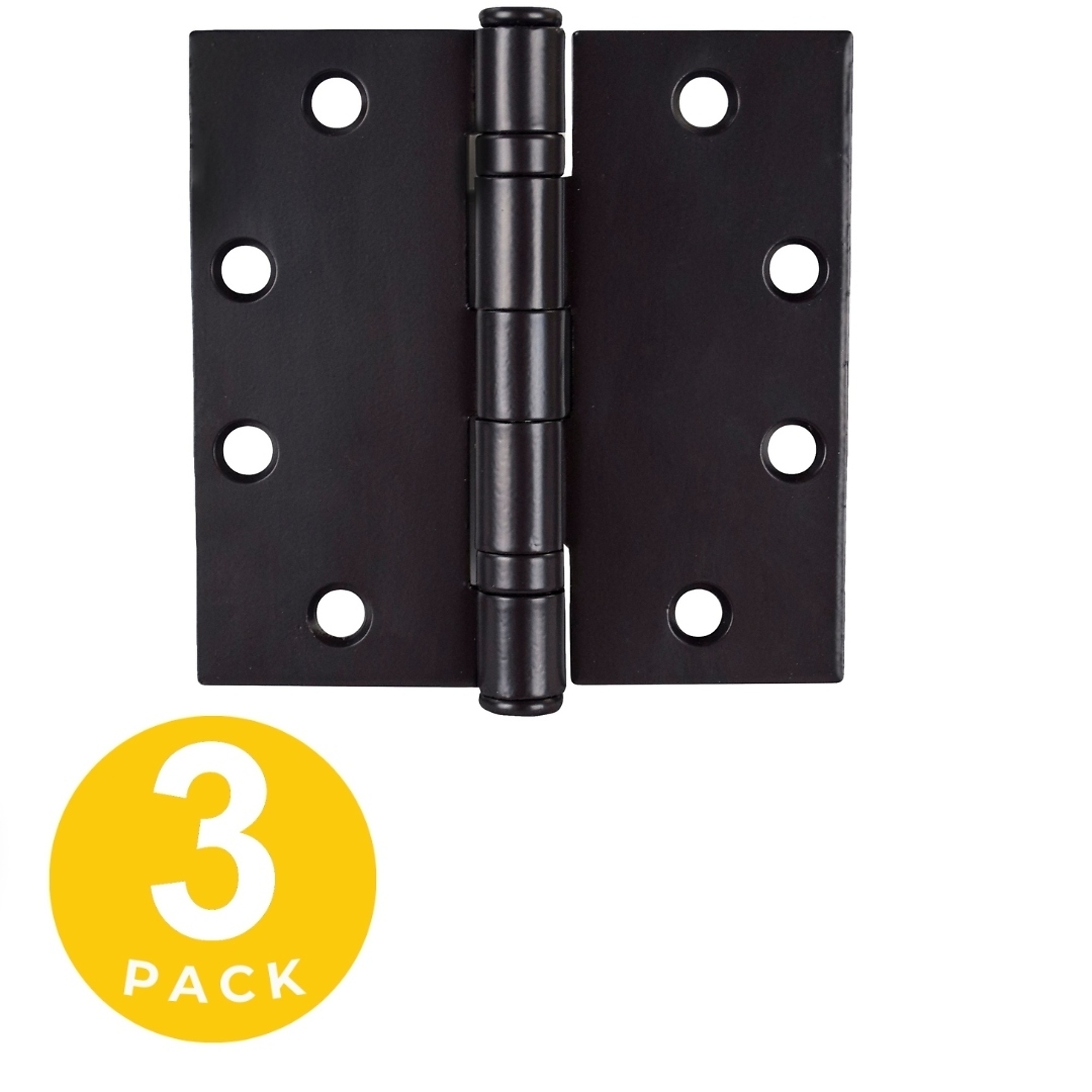 Global Door Controls Full Mortise Ball Bearing Hinge Set — 4.5in. x 4.5in., Oil Rubbed Bronze, Removable Pin, 3 Pcs, Model# CP4545BB-US10B-3